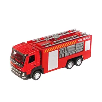 Didelis Vaikų Lydinio, 1:50 Kopėčių Fire Truck Vandens Srove Stumdomas Metalo Modelio fire truck žaislų rinkinys sunkvežimių Žaislas Švietimo Žaislai#4
