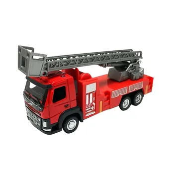 Didelis Vaikų Lydinio, 1:50 Kopėčių Fire Truck Vandens Srove Stumdomas Metalo Modelio fire truck žaislų rinkinys sunkvežimių Žaislas Švietimo Žaislai#4