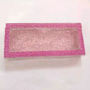 Didmeninė rožinės spalvos Plastiko Blakstienų Byla Diamond Blakstienų Pakuotės Stačiakampio 5D Blakstienų 25mm blakstienų blakstienas Atveju