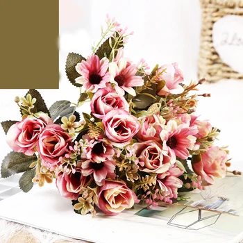 Dirbtinių rožių Daisy modeliavimas gėlių puokštė stalo miegamojo kambarį dekoruoti gėlių vyno kabineto parduotuvė kūrybos decoratio