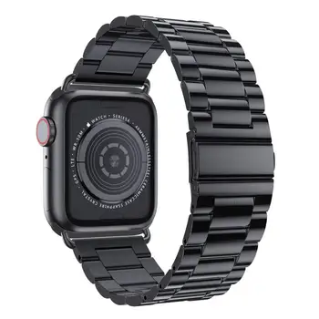 Dirželis Apple watch band 44mm 40mm iWatch juosta 38mm 42mm Nerūdijančio Plieno metalo watchband apyrankė 