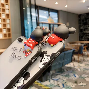 Disney Mobiliojo Telefono Dangtelį Anti-drop Mickey Minnie Mouse Telefono dėklas Minkšto Silikono Mielas Animacinių filmų Shell Telefono 
