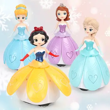 Disney Princesė Užšaldyti Elektros Šokių Žaislai Elsa Anna Lėlės Snieguolė Sofija Veiksmų Skaičius, Sukasi Projekcijos, Šviesos Muzika Žaislas