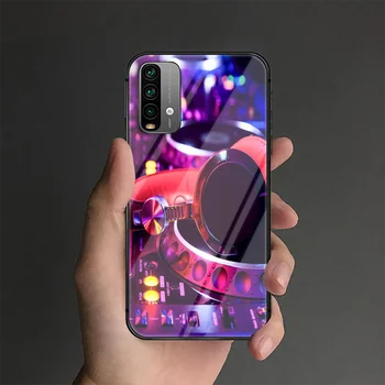 DJ Muzikos Valdiklis Telefono Grūdintas Stiklas Atveju Padengti Xiaomi Redmi Pastaba 7 8 9 A S T K30 Pro Ultra Prabangių Hoesjes Silikono
