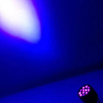 Djworld LED Butas Par 12x3W RGBW Ultravioletinės Spalvos Šviesos Strobe Už Atmosfera Disco DJ Muzikos Grupė Šokių Grindų, Baras Patamsėjimą