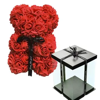 Dovanų Dėžutė 25cm Rose Lokys Dirbtinės Gėlės Vestuvių Mėgėjams Gimtadienio Dovana Jubiliejų Ir Vestuvių Valentino Diena Dovana