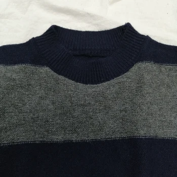 Dryžuotas Prarasti Puloveriai Moterų Derliaus Megztiniai Moterims, Negabaritinių Jumper Spalvos Bloką Megzti Sueter Mujer Korėjos Mados Džemperis