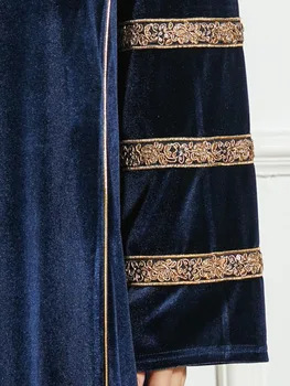 Dubajaus Musulmonų Islamas Aksomo Suknelė Abaja Kimono Moterų Ilgas Mantijas Paprastas Atsitiktinis Outwear Tracksuit Islamo Apranga Sportui Vestidos