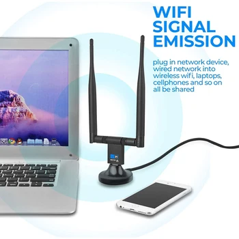 Dviguba antena bevielio tinklo plokštė 1200m USB belaidžio tinklo plokštė-WiFi imtuvas 5.8 G/2.4 G dual-band wireless imtuvas PC