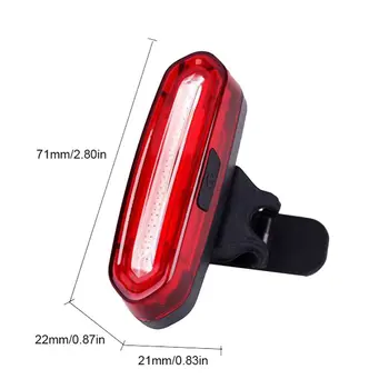 Dviračio galinių žibintų USB Įkrovimo Raudona Balta 50 Liumenų COB LED Lauko Dviratį Priekiniai Įspėjamoji Lemputė