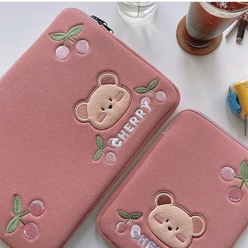 Dėklas iPad pro 11inch korėjos Bear In Sleeve ipad 9.7 10.2 10.5 colio Pink Krepšys 