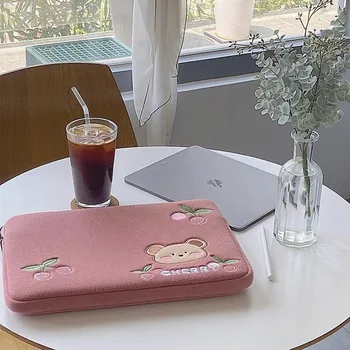 Dėklas iPad pro 11inch korėjos Bear In Sleeve ipad 9.7 10.2 10.5 colio Pink Krepšys 