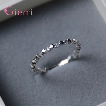 Elegantiškas 925 Sterling Silver Star Žiedas Moterims, Vestuvių, Sužadėtuvių Kubinis Cirkonis Dėti Vieną Ant Kito Piršto Žiedas Papuošalai