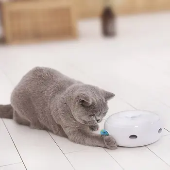 Elektros Katė Žaislas Smart Dantį Cat Stick Žaidimas Verpimo Ratas Kačių Gaudyti Pelę Spurgos Automatinė Ratas, Katė Žaislas