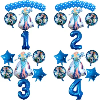 Elsa Disney Užšaldyti princesė folija globos gimtadienio dekoracijos, helio balionai 32inch skaičius Baby shower apdailos vaikų žaislas
