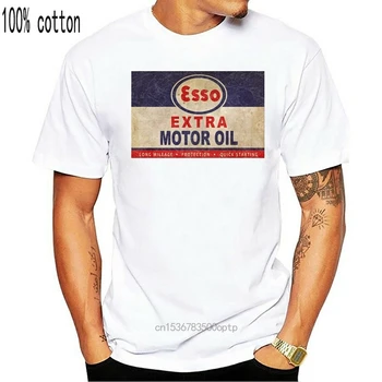 Esso Variklio Alyva - Grafikos Medvilnės Marškinėliai Trumpas, S-5XL