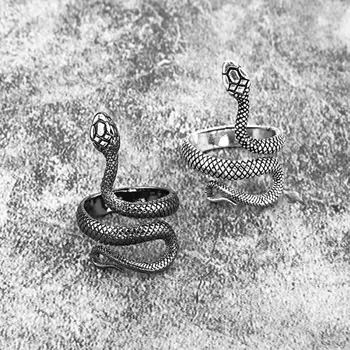Europos Ir Amerikos Derliaus Sidabruotas Dažų Gyvatės Žiedas Vyrams Ir Moterims Universalus Žiedas Reguliuojamas Žiedas Papuošalai