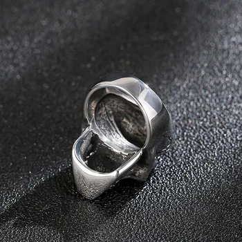 Europos ir Amerikos kūrybos titano plieno kaukolės žiedas vyrų roko stiliaus žiedas