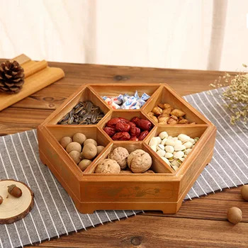 Europos kūrybos medžio masyvo saldainių dėžutė su dangteliu sausų vaisių užkandžių dėžutė namų mediniai riešutai, melionai laikymo dėžutė vestuvių dovaną, maisto dėklas