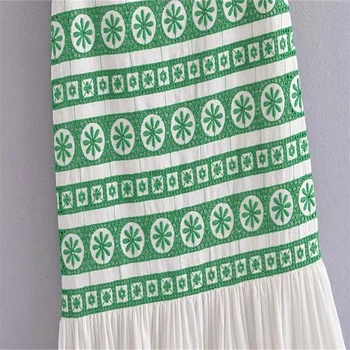 Falda verde de žiniasklaidos longitud para mujer, falda de encaje calado, empalme, S96lateral, dobladillo con cremallera, savaiminio 2021