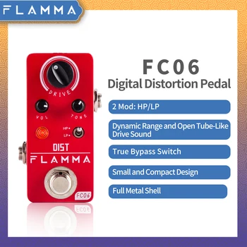 FLAMMA FC06 Iškraipymo Gitaros Pedalas elektrine Gitara, Skaitmeninis Iškraipymo Poveikio Mini Pedalą Ūkio Apeiti su Maitinimo šaltinis