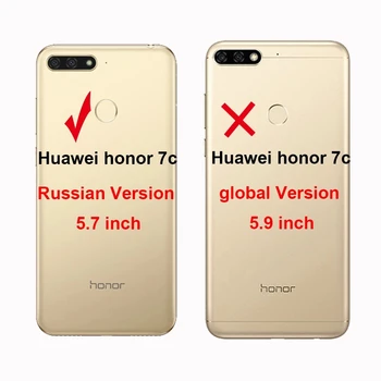 Flip Case For Huawei Honor 7C 5.7 colių Atveju Odos Padengti Garbę 7C AUM L41 Padengti Magnetinio Piniginės Stendas Su Kortelės Turėtojo Krepšys