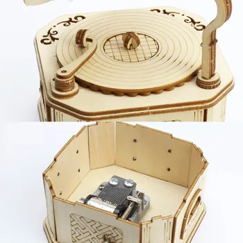 Fonografo Medinė muzikinė Dėžutė 