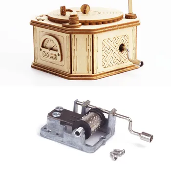 Fonografo Medinė muzikinė Dėžutė 