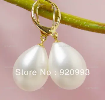 Free P&P**didmeninė Gamtinių>12*16mm lašelinę shell white motina perlų auskarai 2017