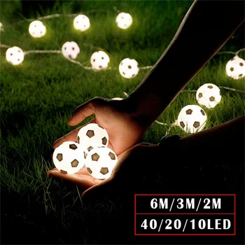 Futbolo Šiltai Balta Pasakų Žibintai 40 LED Futbolo 6 M, String Žibintai Plastikiniai Namų Vaikų Šalis Dekoro Girliandas Deco