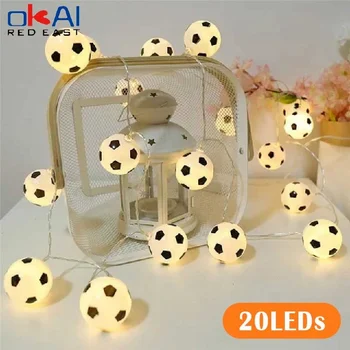 Futbolo Šiltai Balta Pasakų Žibintai 40 LED Futbolo 6 M, String Žibintai Plastikiniai Namų Vaikų Šalis Dekoro Girliandas Deco