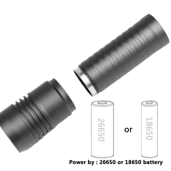 Galingas Led Žibintuvėlis Žibintuvėlio Lemputės Galia 18650 arba 26650 Baterija USB Įkrovimo Aliuminio 20W Pat Ryškiai