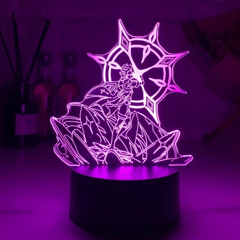 Genshin Poveikio Naktį Šviesos 3D Iliuzija Lempos Karšto Žaidimas Šviesos Miegamojo Puošimas LED Žibintai, Atmosfera Lovos Vaikams Dovanų Juoda Bazės