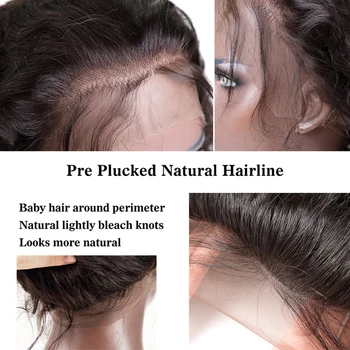 Glueless Peru Remy Pabrėžti Giliai Banga Šilko Top Visiškai Nėrinių 13x6 Nėriniai Priekiniai Žmogaus Plaukų Perukas su Kūdikio Plaukų 360 Priekinės Lankelis