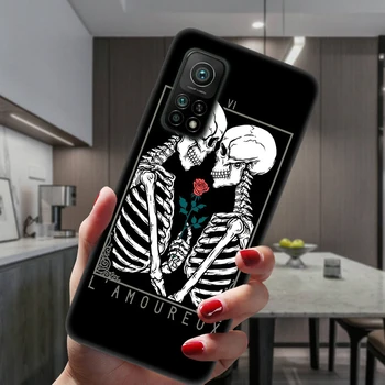 Grim Reaper Kaukolės Skeletas Telefoną Atveju Xiaomi Mi 10T Lite Ultra 10 Redmi Pastaba 9S 7 8 9 Note9 Pro 8T Juoda Minkštas Silikoninis Dangtelis