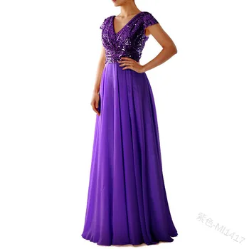 GZRM-1016#vakarinę Suknelę Ilgą Šifono Baigimo Smėlio Juoda Violetinė Vestuvių Šalis Prom Dresses Blizgančiais Didmeninė Mergaitės, V-Kaklo
