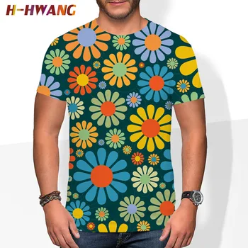 Gėlės 2021 m. Vasaros Vyrų Rožių Gėlių 3D Spausdinimo T-shirt Mados Vasaros trumpomis Rankovėmis vyriški Laisvalaikio Patogiai Vyras/Moteris