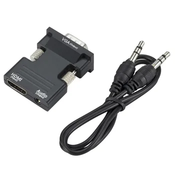 HDMI suderinamus į VGA Adapteris Moterų ir Vyrų HD 1080P Audio Kabelis Konverteris, Skirtas PC Nešiojamas TV Box Kompiuterio vaizdo Projektorius
