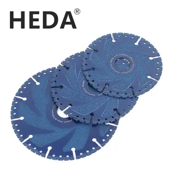 HEDA 115/125/150mm Dulkių Brazed Diamond pjauti Multi-Purpose Griovimo, Pjovimo Diskas iš Metalo, Akmens Ketaus Armatūra W