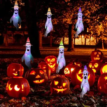 Helovinas Dekoracijas Dvasios Windsock LED Šviesos Kabinti Baisu Vėliavos Šalių Rekvizitai Dėl Terasos Veja Sodai Helovinas Dekoras