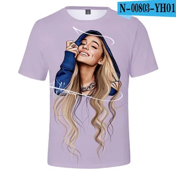 Hip-Hop Mados Ariana Grande 3D Atspausdintas Marškinėliai Moterims Vasara O-Kaklo trumpomis Rankovėmis Juokinga T-Shirt Vyrai Moterys Marškinėlius