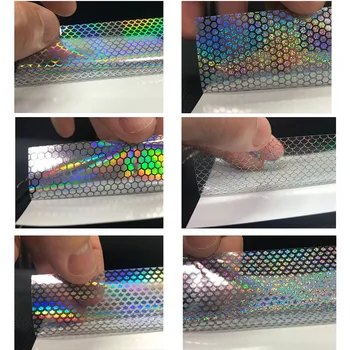 Holografinis Skaidrus lazerio PVC lipnios vaivorykštės spalvų lipdukai mobiliojo telefono apvalkalas atveju, lipdukas medžiagos, 