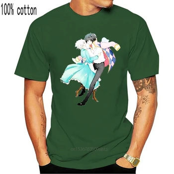 Hombres Hayao Miyazaki Howl ' s Moving Castle Moda Camiseta O-cuello Manga Corta Verano Atsitiktinis Camiseta