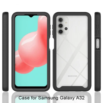 Hybrid Soft Bamperis Dual-Layer Atveju, Samsung Galaxy A32 Atvejais Aiškiai Krištolas Patikima Atvejais GalaxyA32 5G Pilną Apsauginį Dangtelį