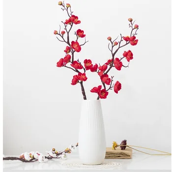 Imitacija, Gėlių Vaza Nustatyti Slyvų Žiedų Dirbtinės Gėlės Su Gėlių Vaza Chimonanthus Kambarį Namų Dekoro Priedai