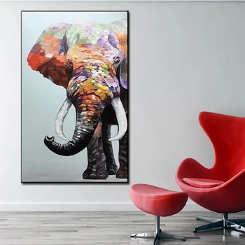 Indijos dramblių laukinių gyvūnų drobė sienos menas šiuolaikinio gyvenimo kambario dekoro gyvūnų aliejaus tapybai nemokamas pristatymas didmeninė