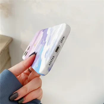 INS Violetinė Žvaigždėtas Dangus Meteoras Telefono dėklas Skirtas iPhone 12 11 Pro Max XR XS Max 7 8 Plius SE2 TPU Šoko Įrodymas Telefono Galinį Dangtelį