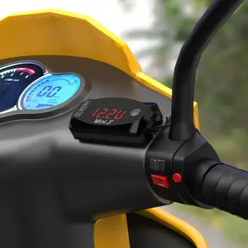 IP67 Motociklo Elektroninis Laikrodis Termometras Voltmeter Trijų-In-One Vandeniui atsparus Dulkėms Su Mirksinti Įspėjamoji Ffunction