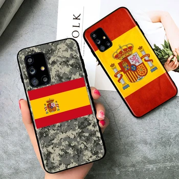 Ispanija ispanijos vėliava Samsung Galaxy A91 A81 A71 A72 A51 A52 UW A41 A42 A32 A21 A31 A12 A02S A11 Juoda Telefono dėklas