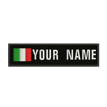 Italijos vėliavos Italija 10X2.5cm Siuvinėjimo Užsakymą Pavadinimas Tekstas Pleistro Juostelės ženklelis Geležies Arba Velcro Pagrindo Lopai Drabužiai